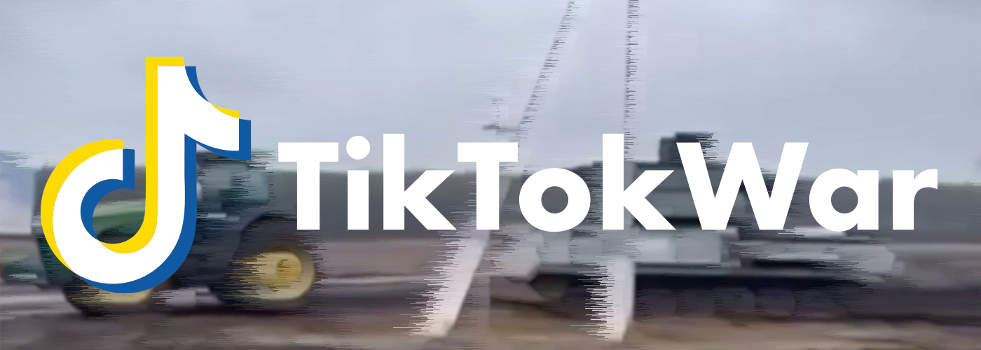 تُظهر الصورة شعار tik tok متراكبًا أعلى صورة فيديو من tik tok.
