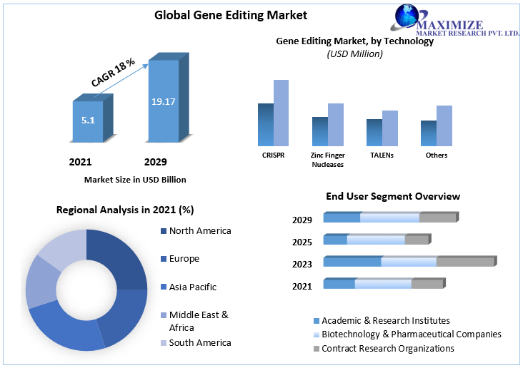 من المتوقع أن يصل سوق تحرير الجينات إلى 19.17 مليار دولار أمريكي في عام 2029 الاتجاهات والمشاركة والحجم والنمو والفرص والتوقعات حتى عام 2029